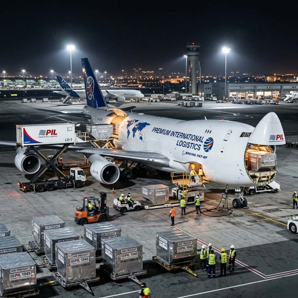 Cargo aircraft loading freight